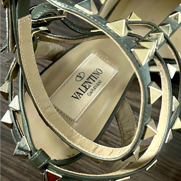 Valentino Rockstud Calfskin Ankle-Strap Pumps - Picture 4 of 7